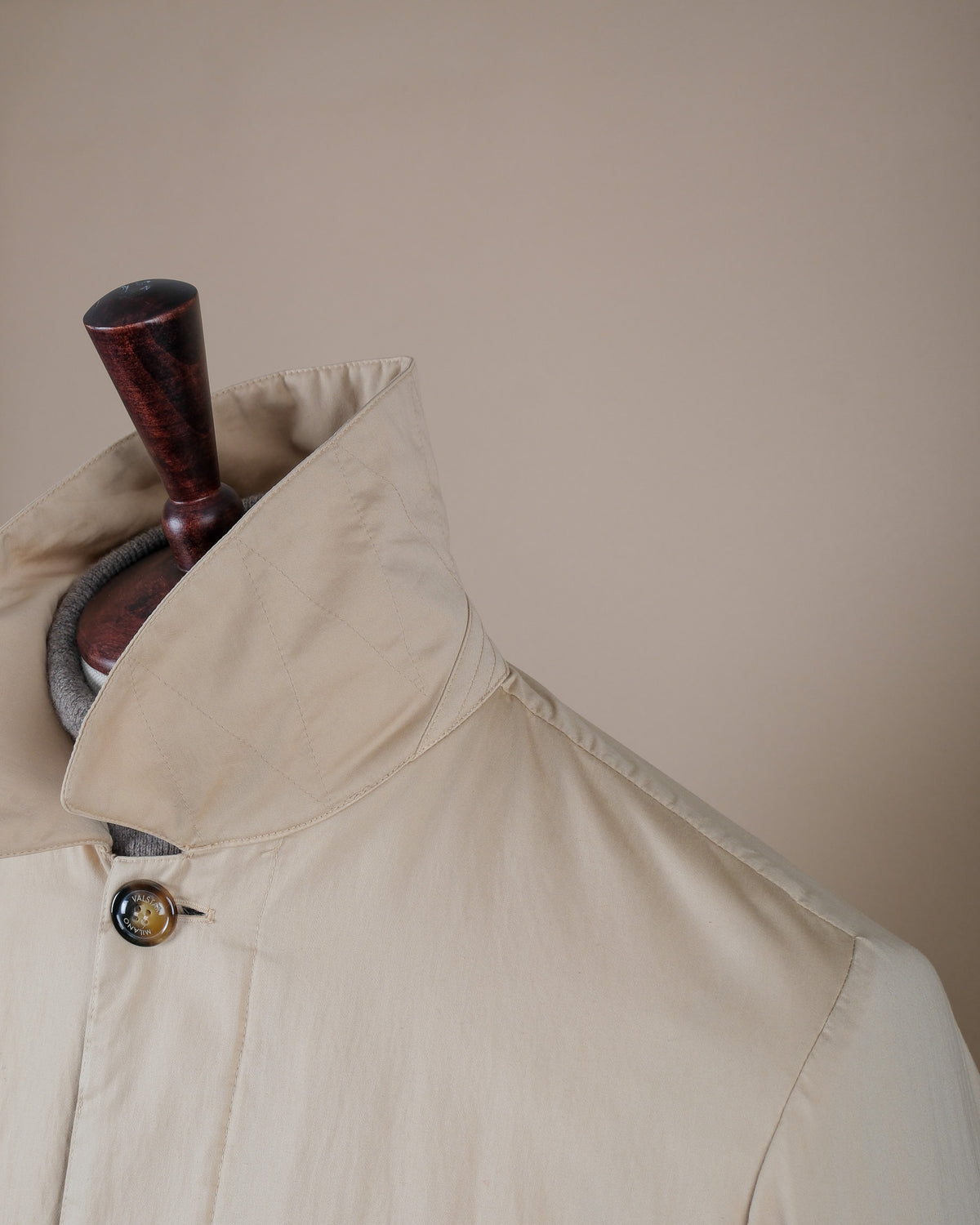 Beige Cotton Split-Raglan Torino Coat