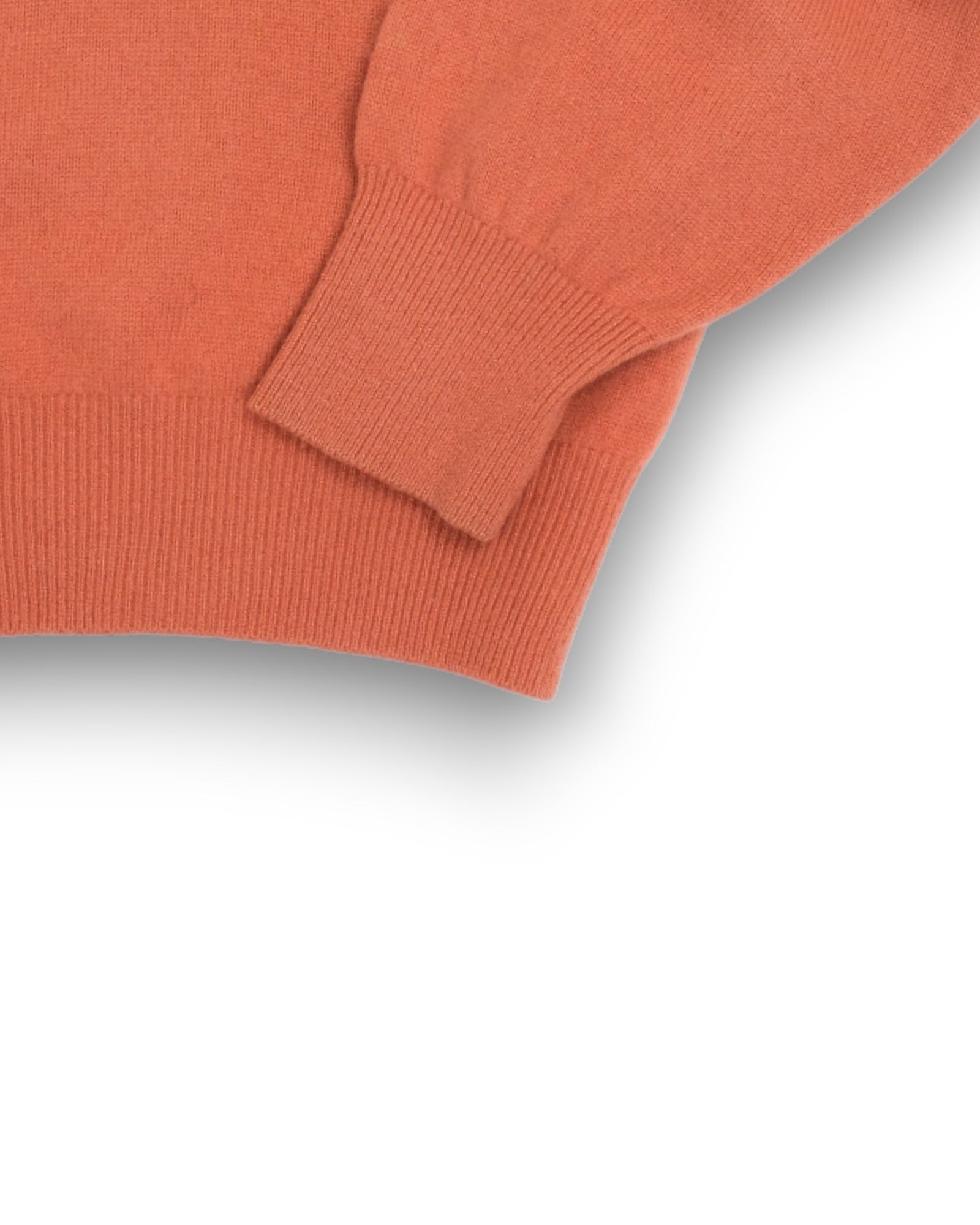 Terracotta Cashmere Deep V-Neck Raglan Sweater