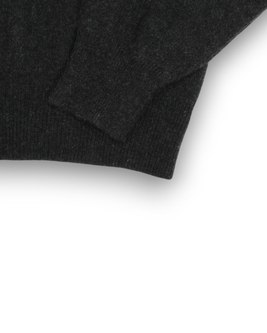 Anthracite Cashmere Deep V-Neck Sweater