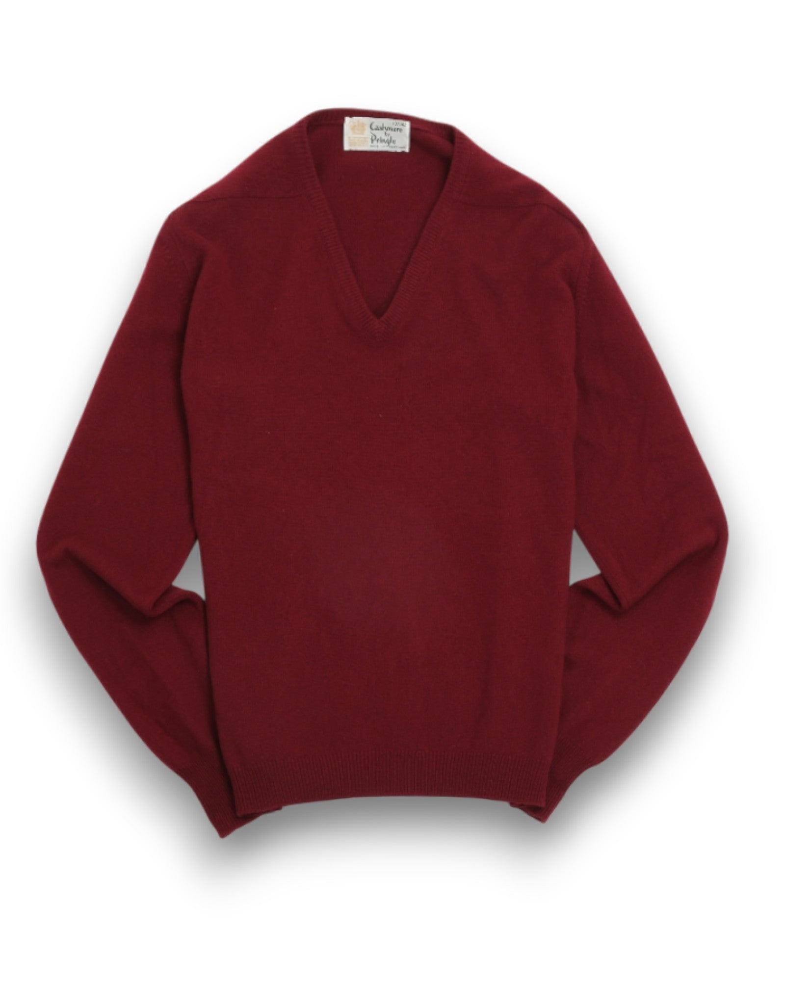 Dark Maroon Cashmere V-Neck Sweater