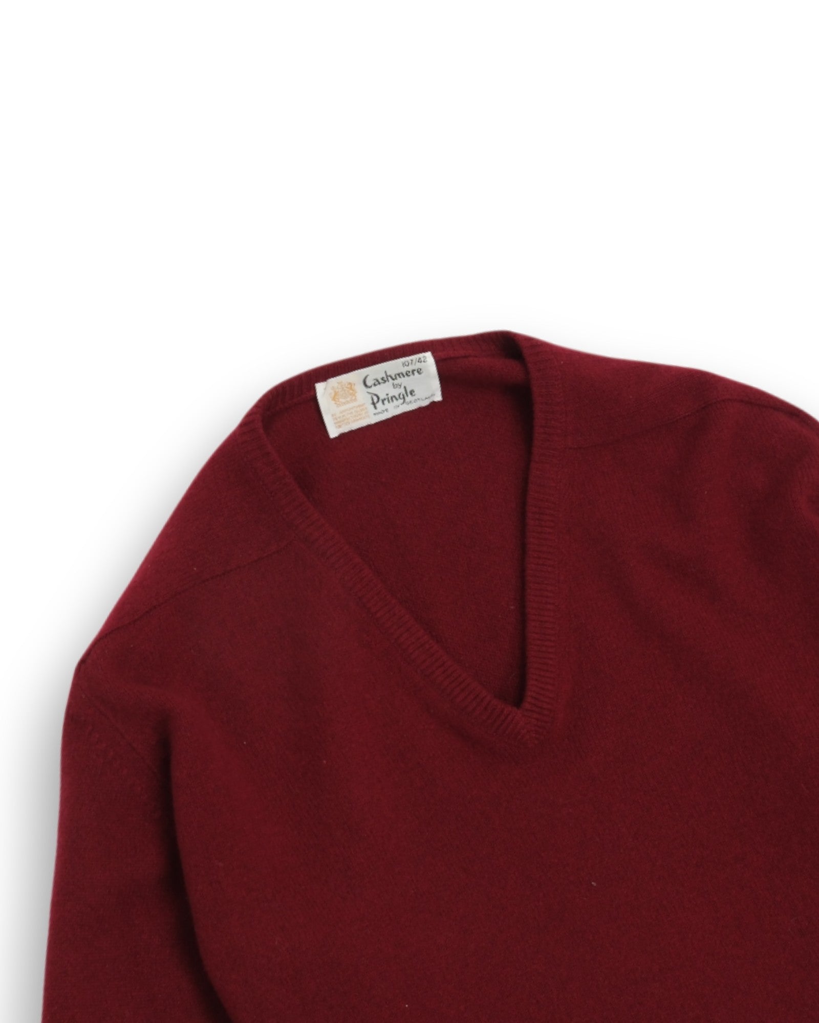Dark Maroon Cashmere V-Neck Sweater