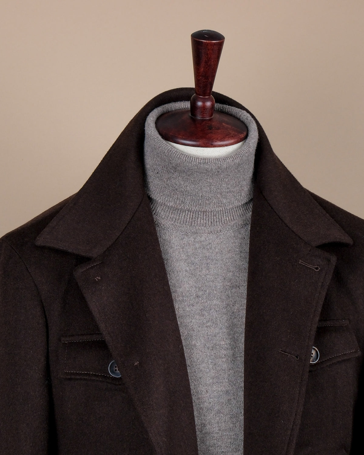 Dark Brown LP Capolavoro Wool Belted Safari Jacket