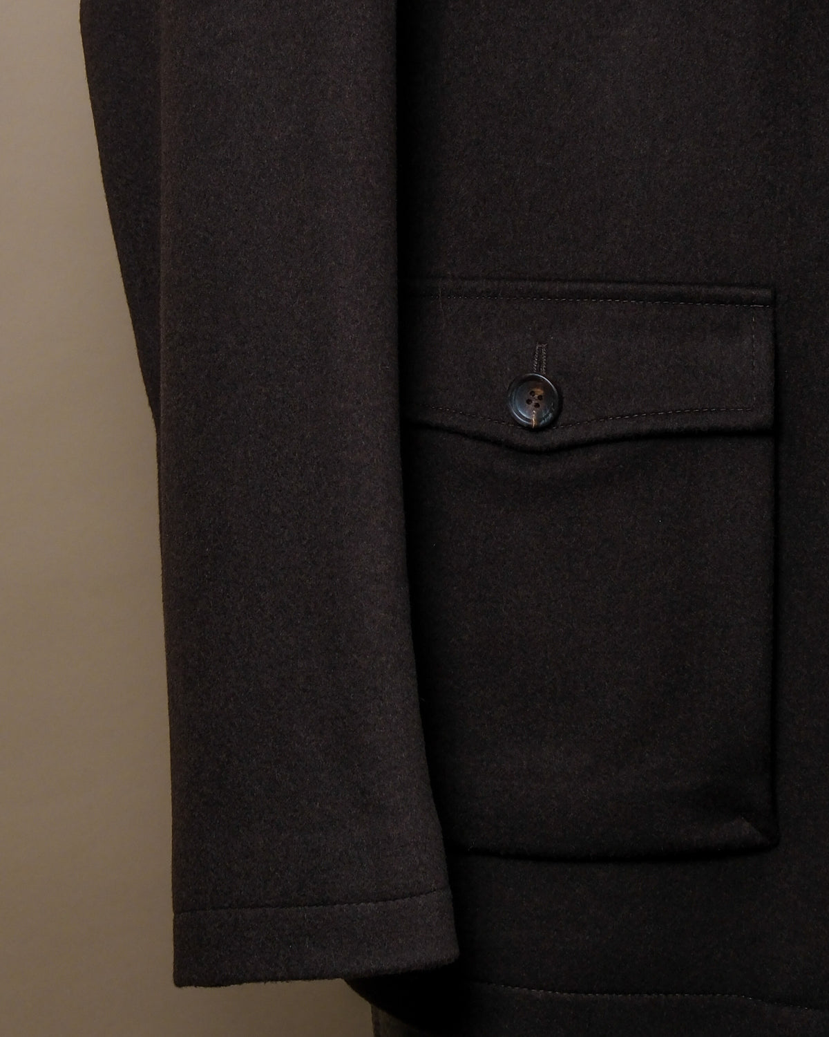 Dark Brown LP Capolavoro Wool Belted Safari Jacket