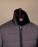 Liquirizia Panel-Padded Shearling Collared Jacket