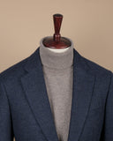 Soft Navy Woollen Flannel Sports Jacket