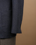 Soft Navy Woollen Flannel Sports Jacket