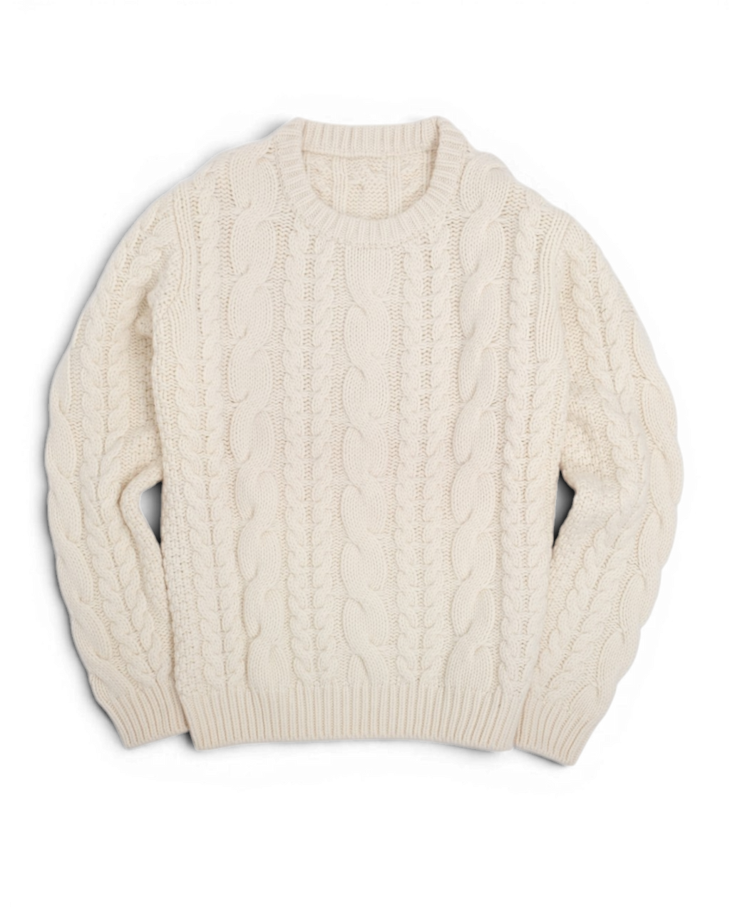 Bonewhite Chunky Lambswool & Cashmere Cabel Knit