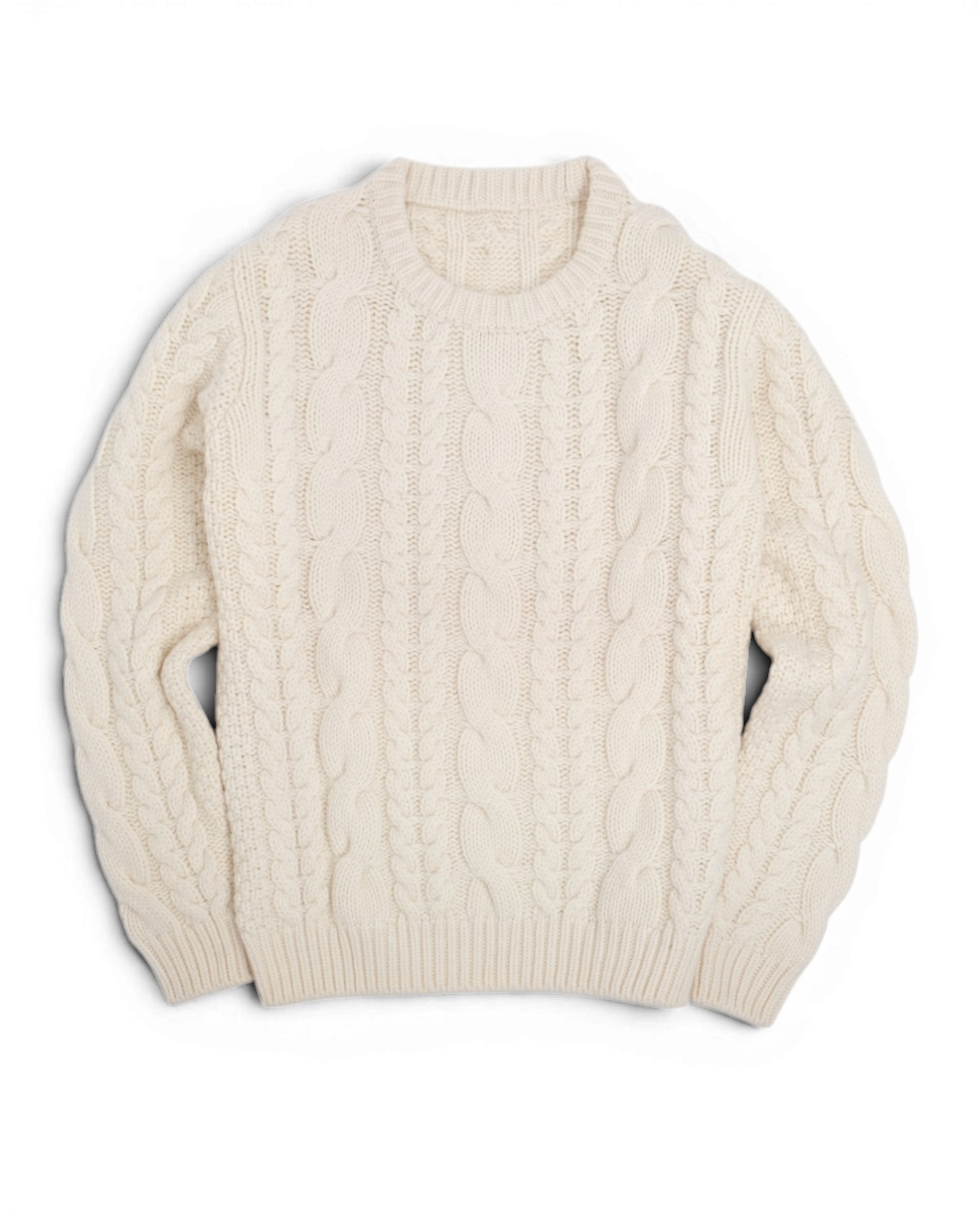 Bonewhite Chunky Lambswool & Cashmere Cabel Knit