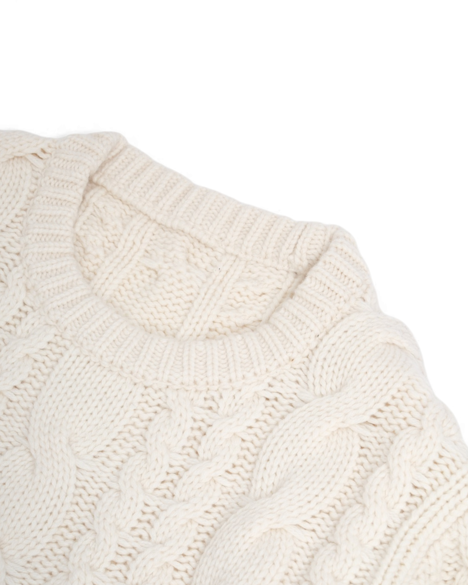 Bonewhite Chunky Lambswool & Cashmere Cabel Knit
