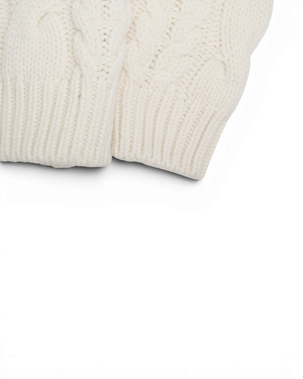 Bonewhite Chunky Lambswool & Cashmere Cabel Knit