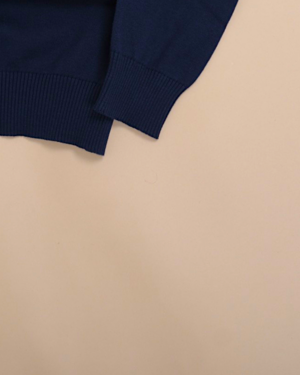 Navy Cotton Open Polo