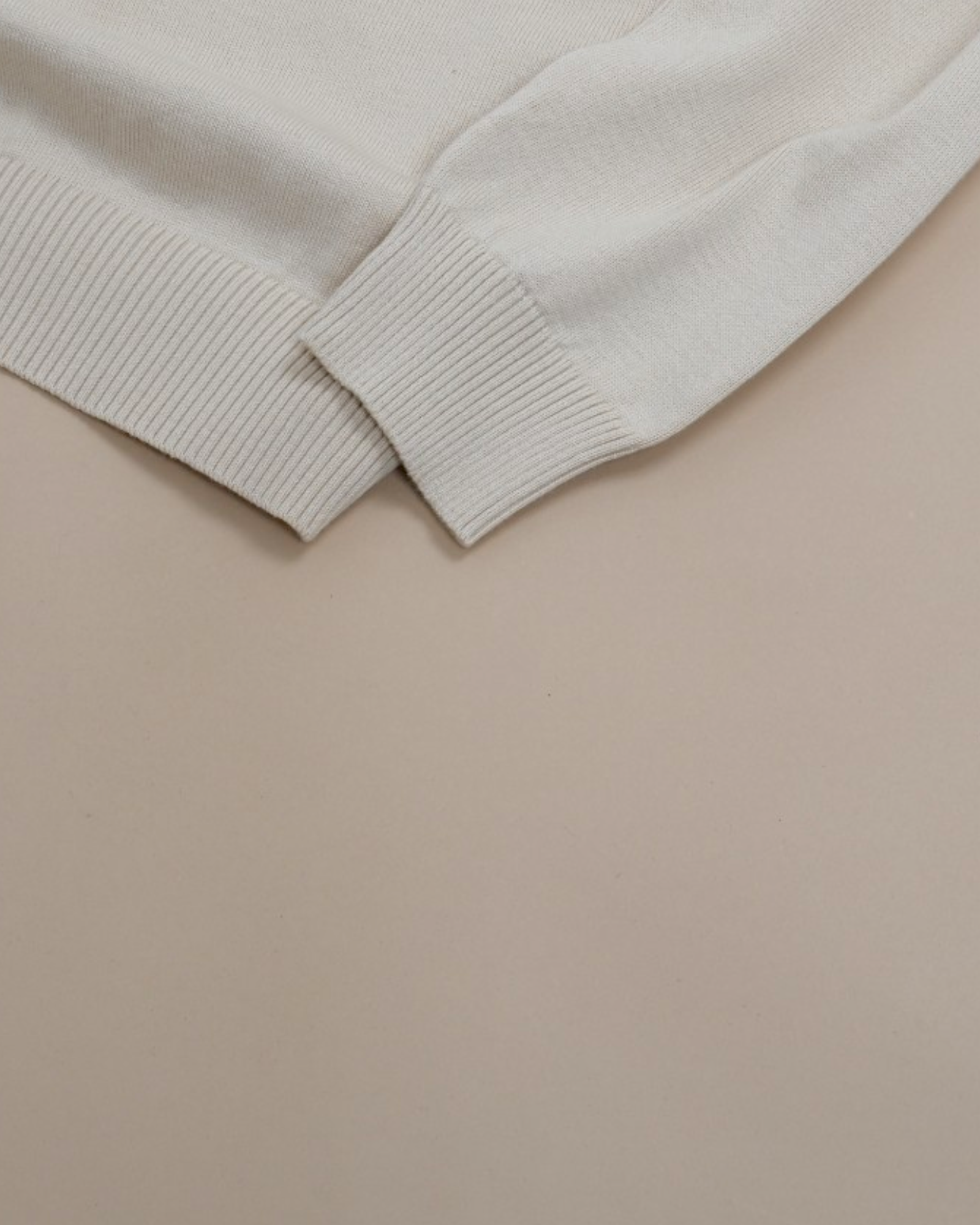 Cream Beige Cotton Open Polo