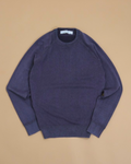 Navy Stonewashed Cotton Raglan Crewneck