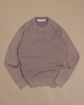 Beige Stonewashed Cotton Raglan Crewneck