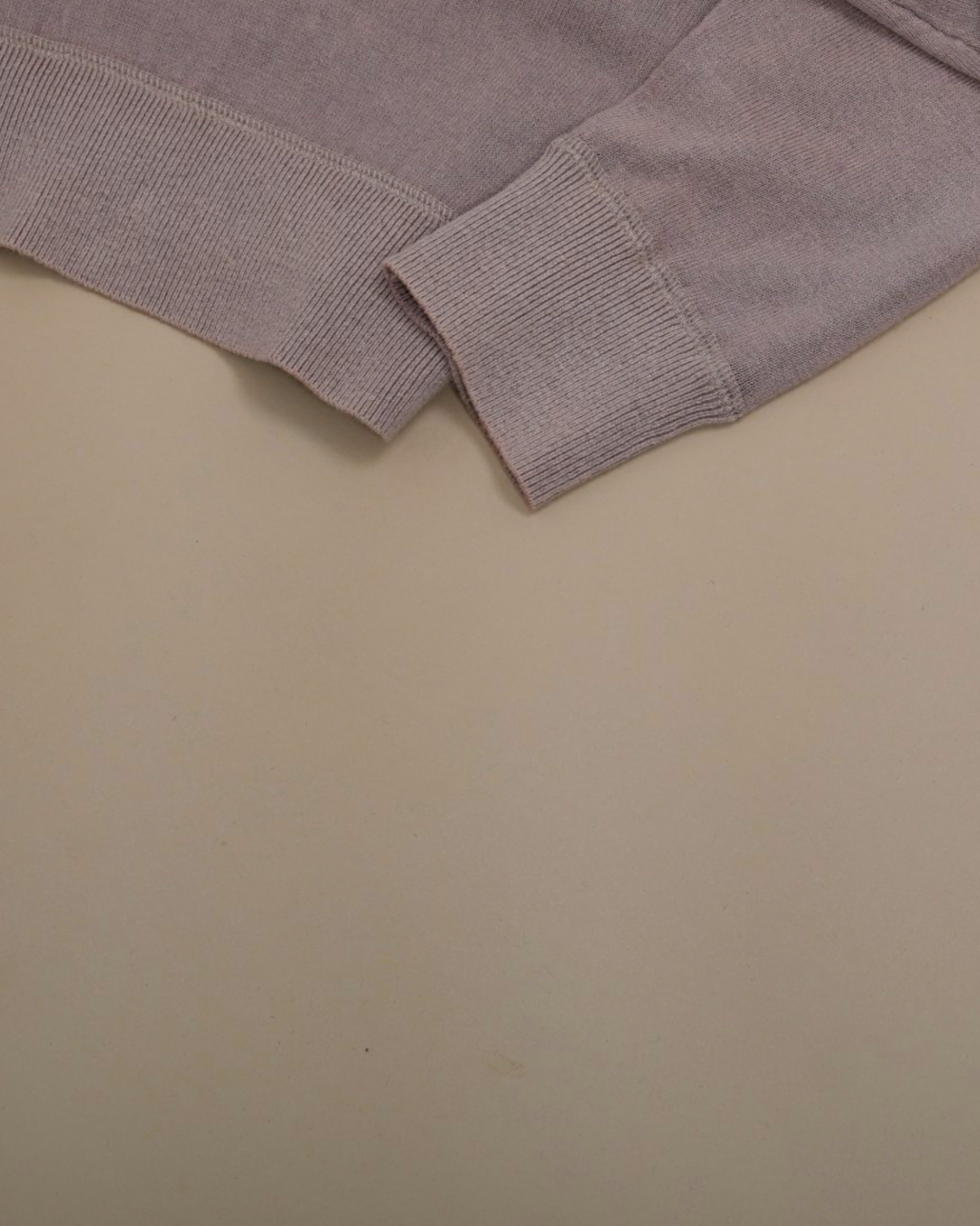 Beige Stonewashed Cotton Raglan Crewneck
