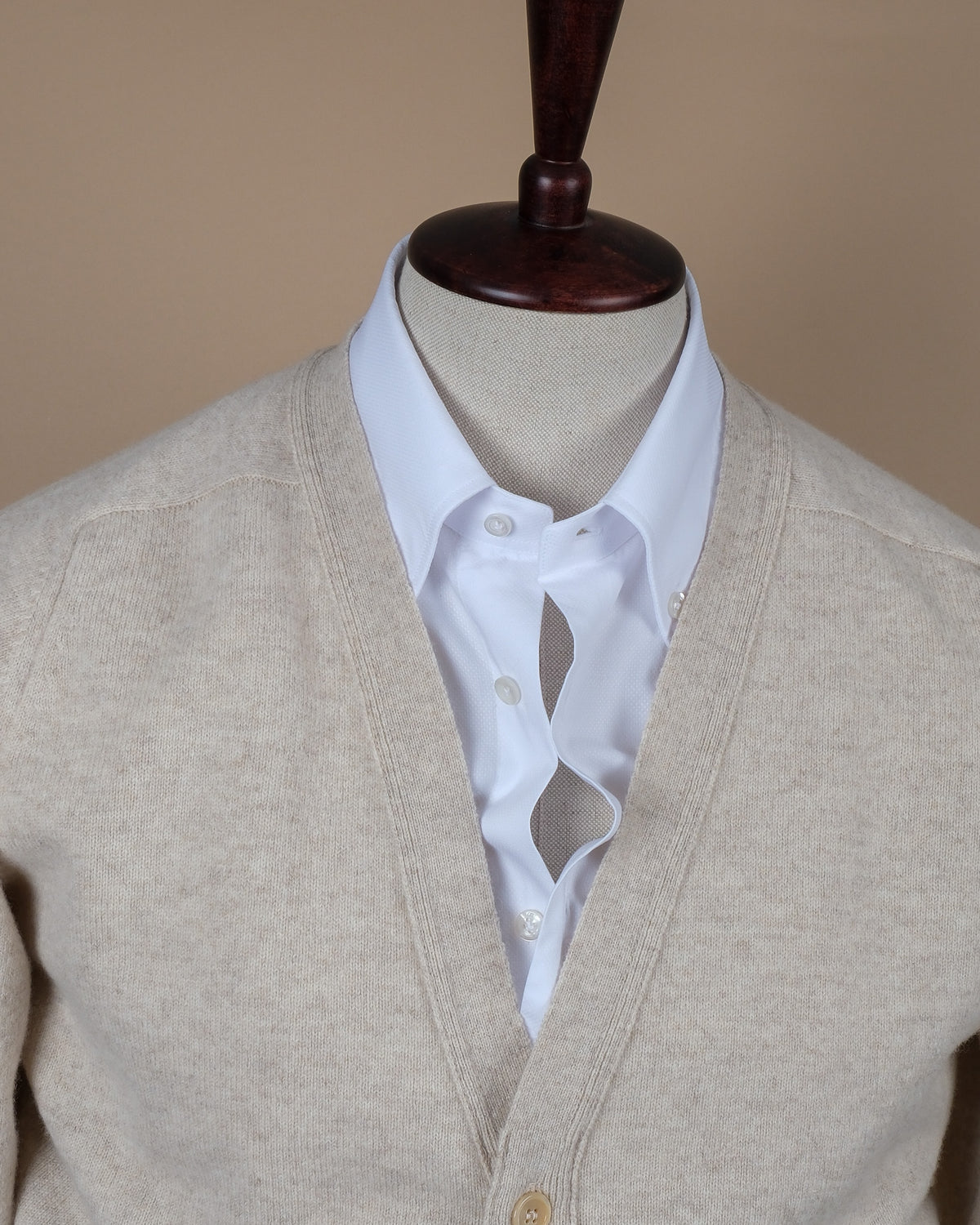 Fawn Geelong Lambswool Cardigan
