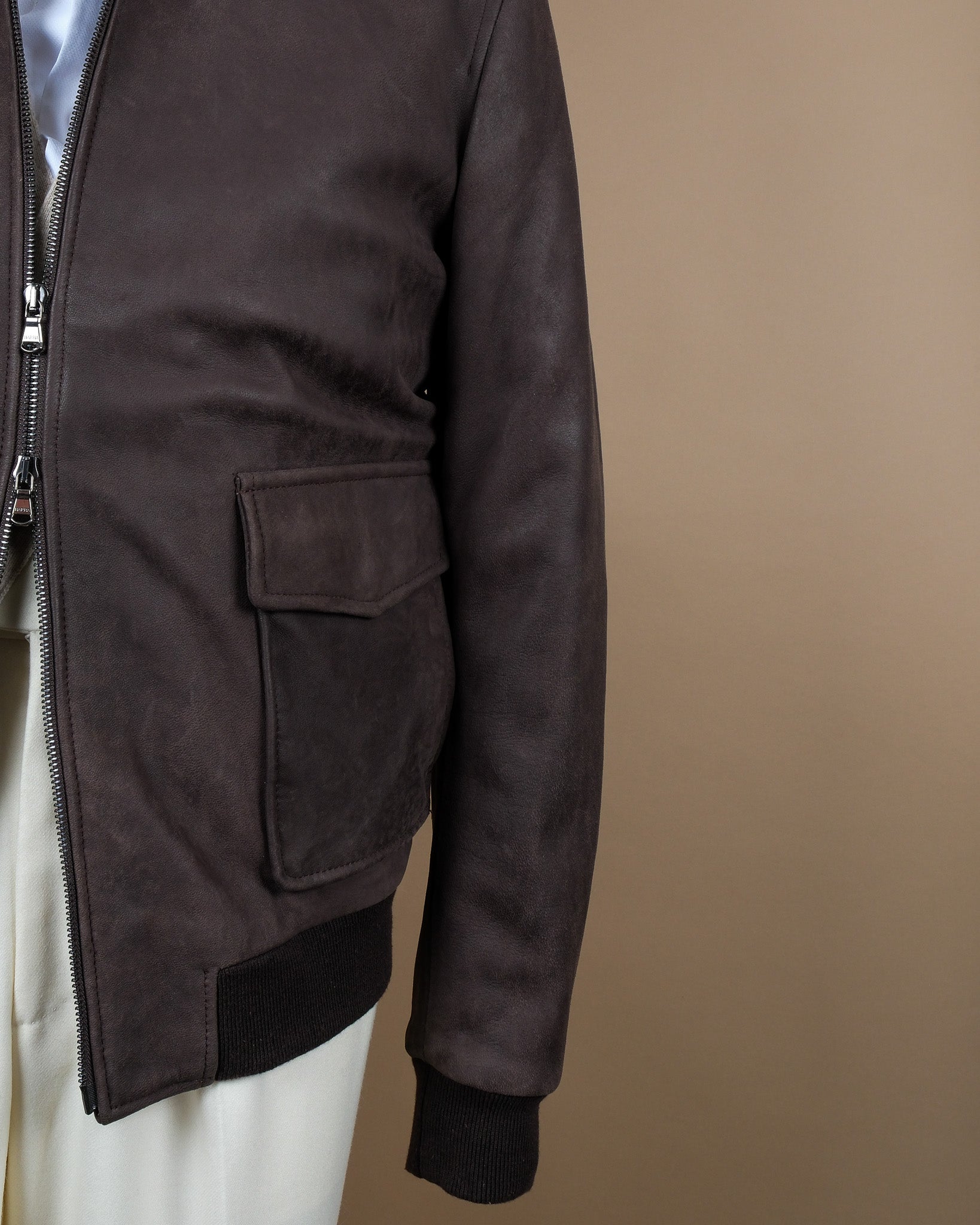 Asphalt Brown Sheepskin Flight Jacket