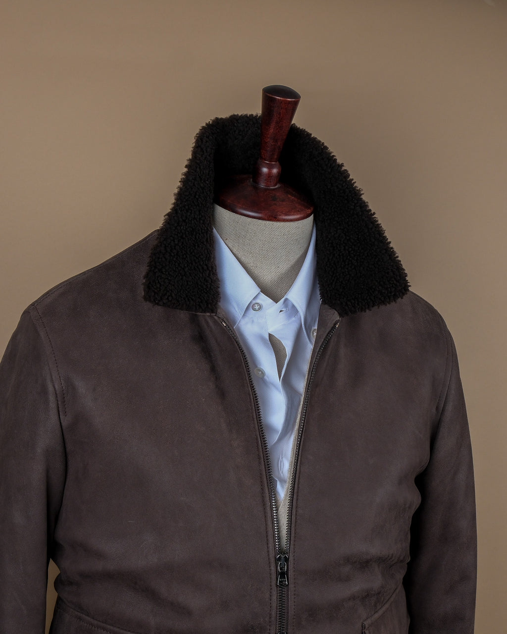 Asphalt Brown Sheepskin Flight Jacket