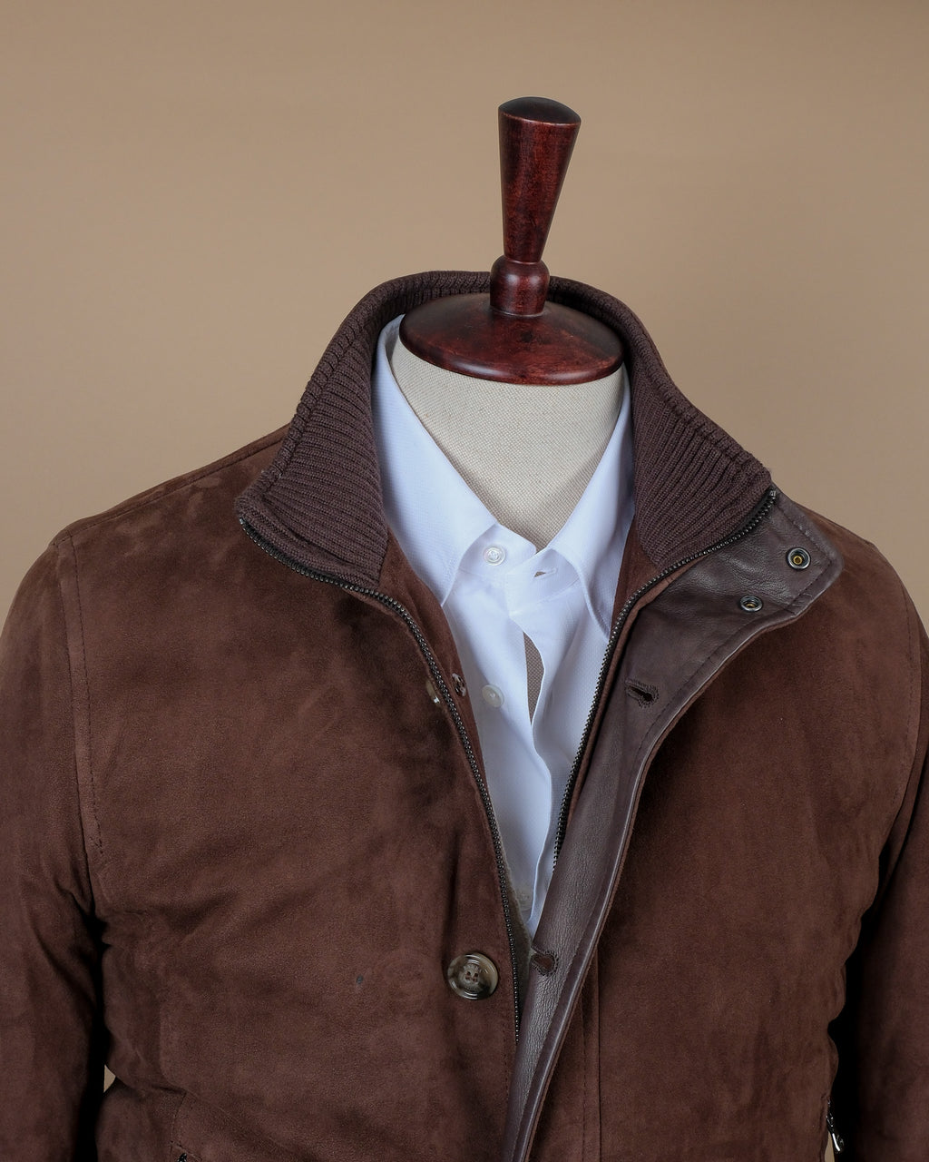 Dark Brown Suede Flight Jacket