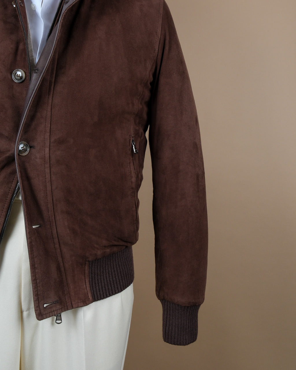 Dark Brown Suede Flight Jacket