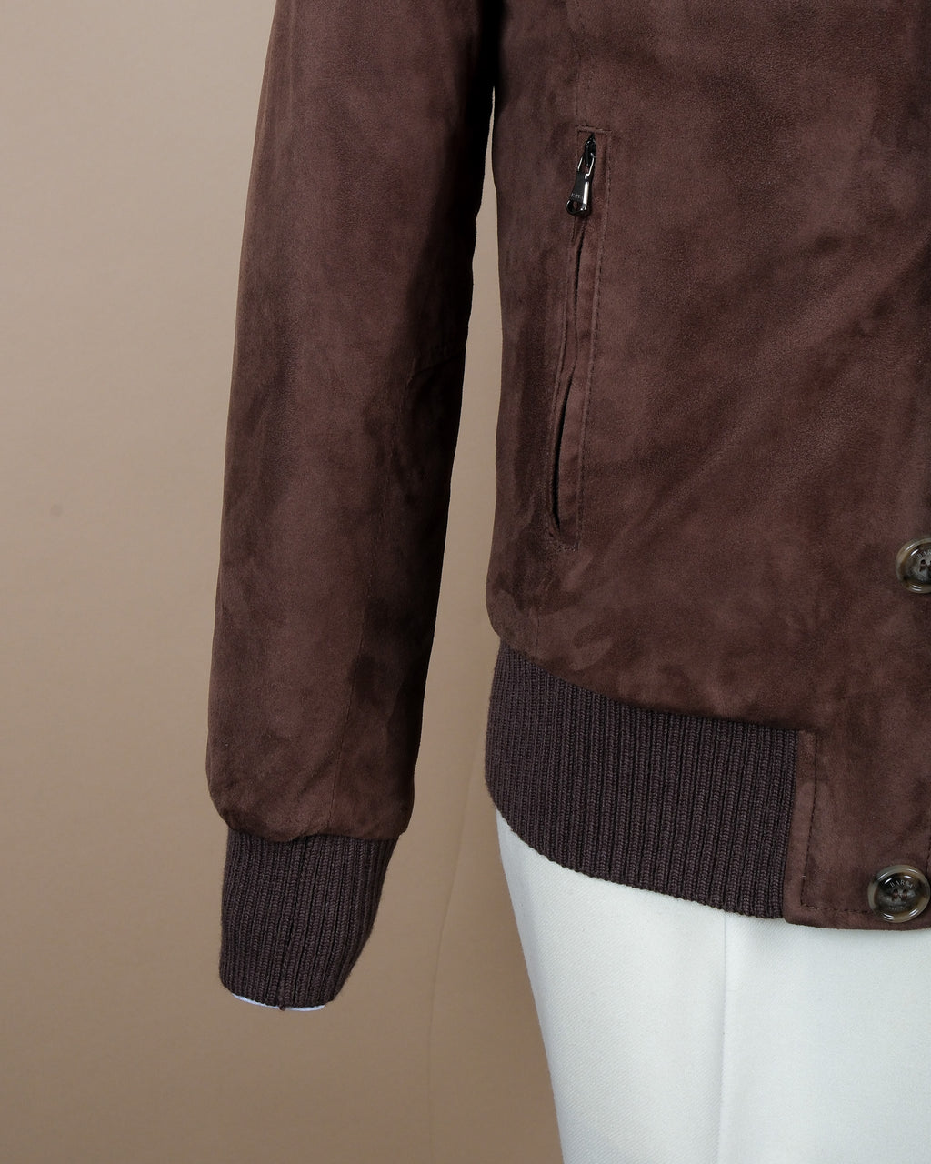 Dark Brown Suede Flight Jacket