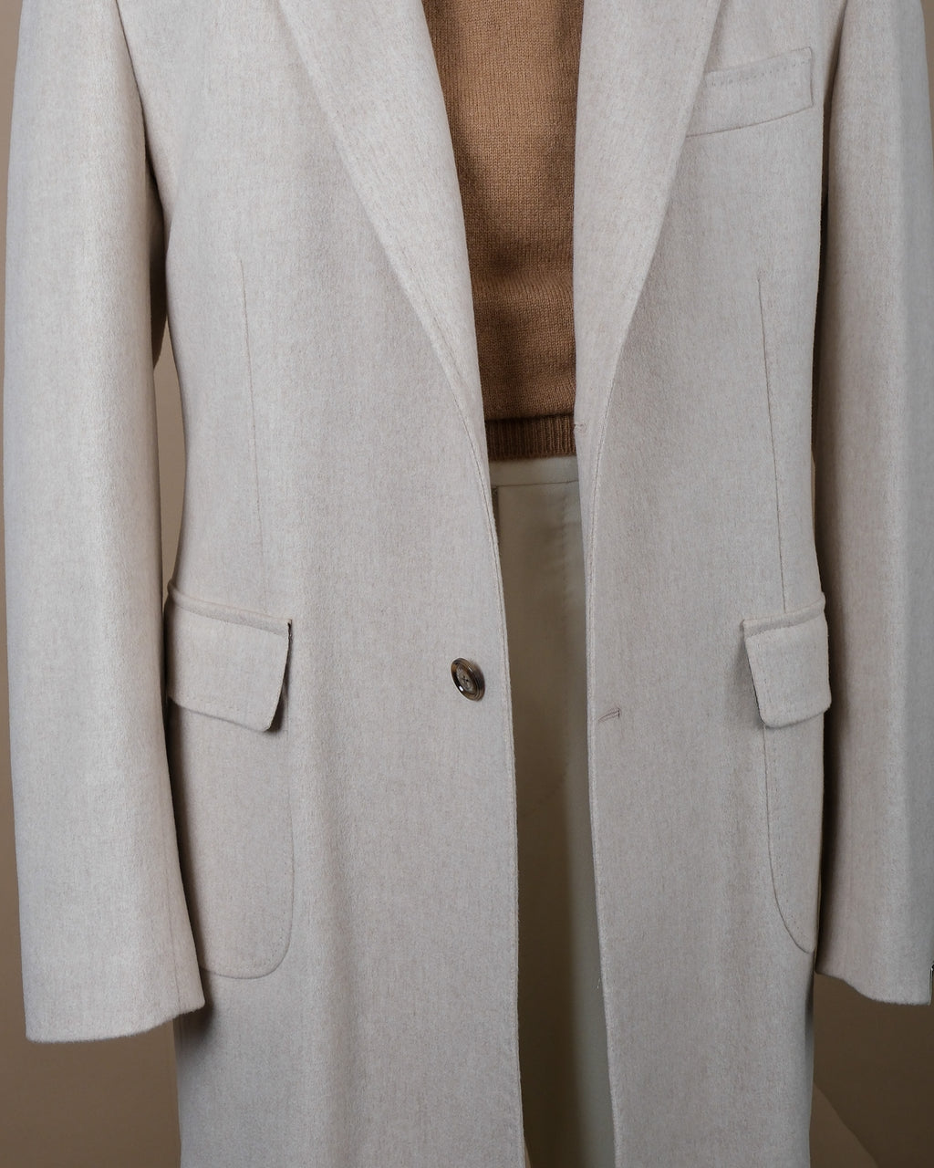 Cream Loro Piana Virgin Wool Overcoat