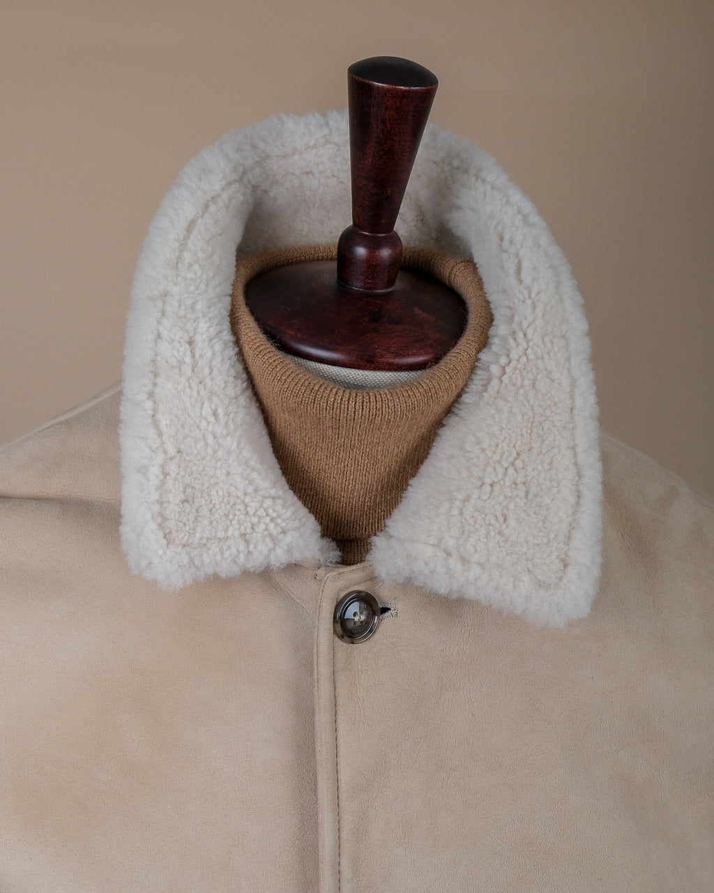 Almond Suede Shearling Flight Jacket