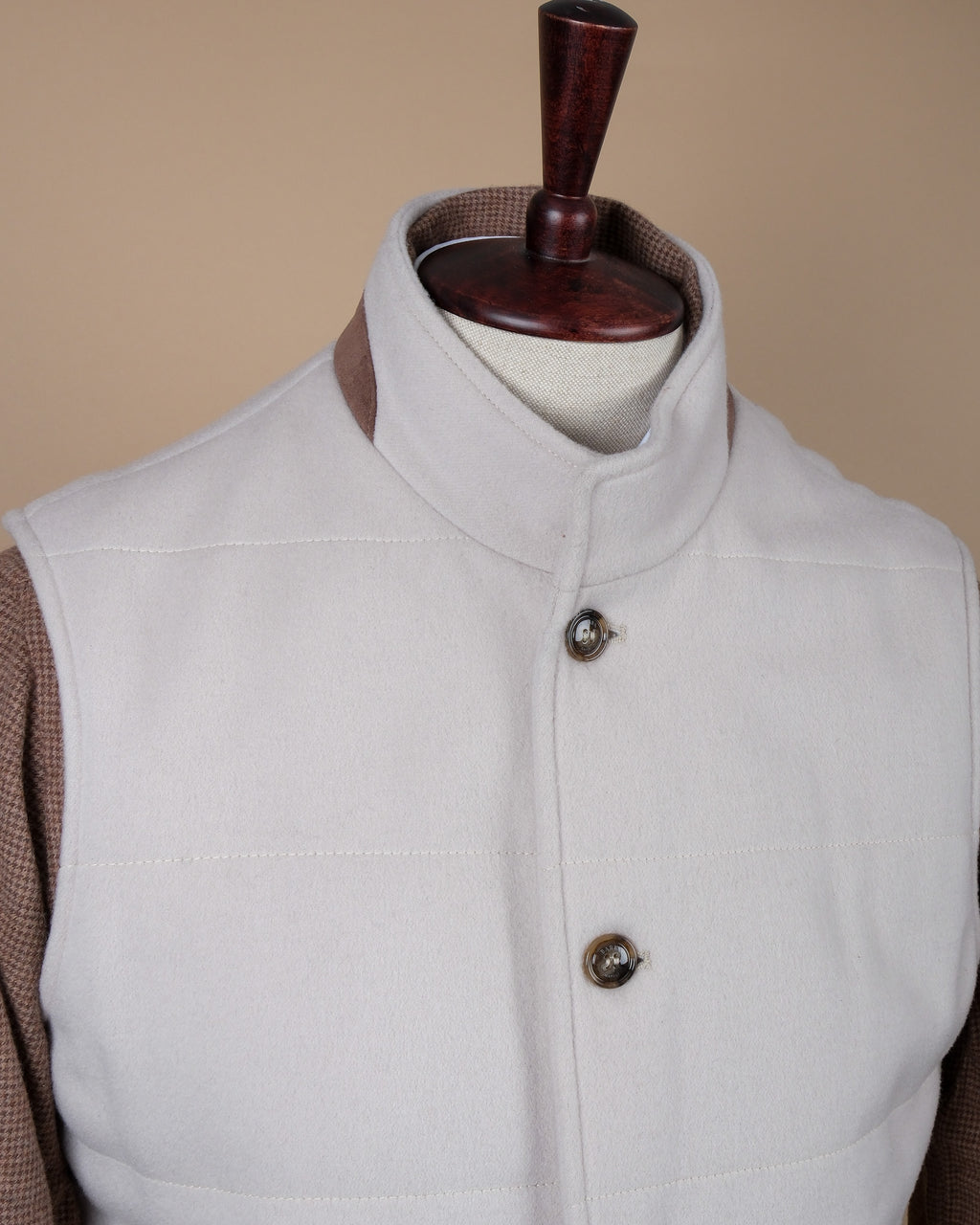 Oyster Virgin Wool & Cashmere Gilet
