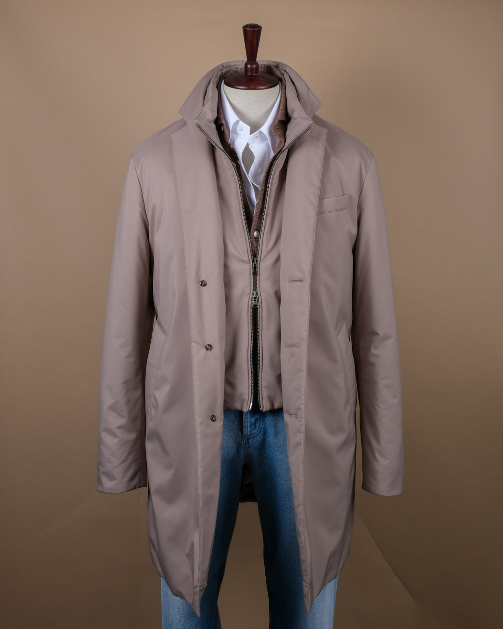 Stone Beige Padded Parka