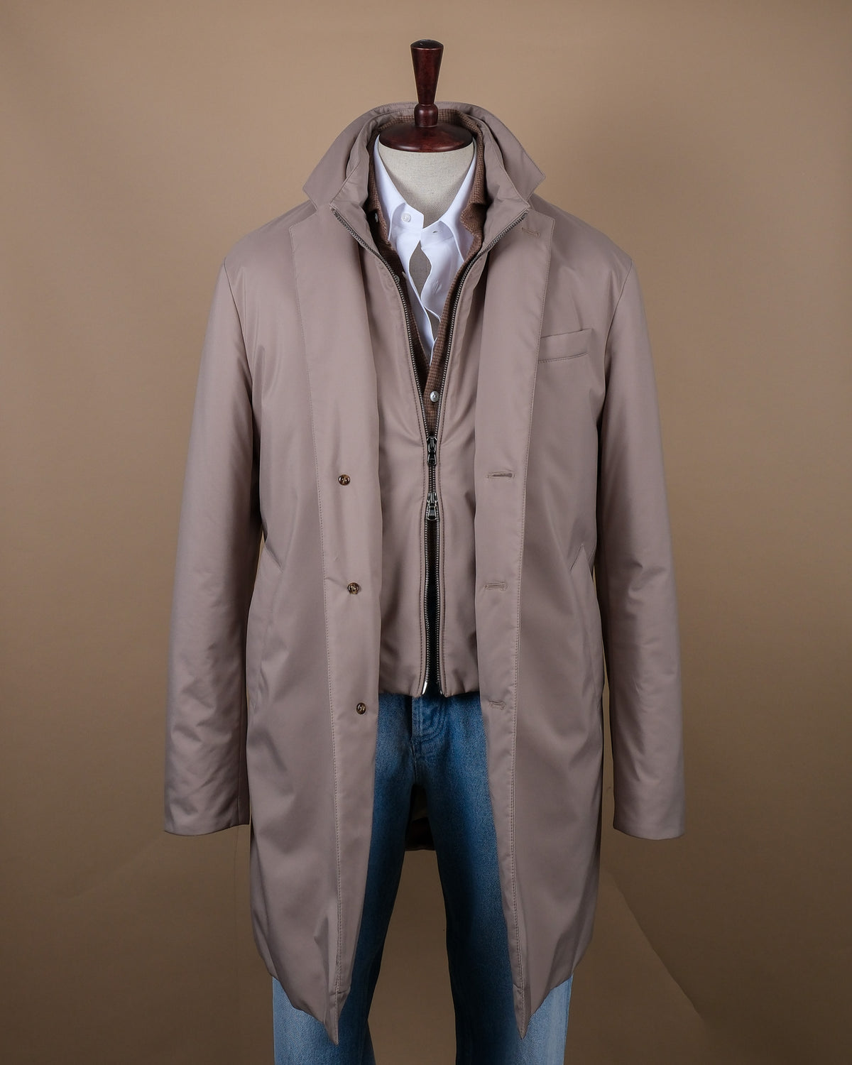 Stone Beige Padded Parka