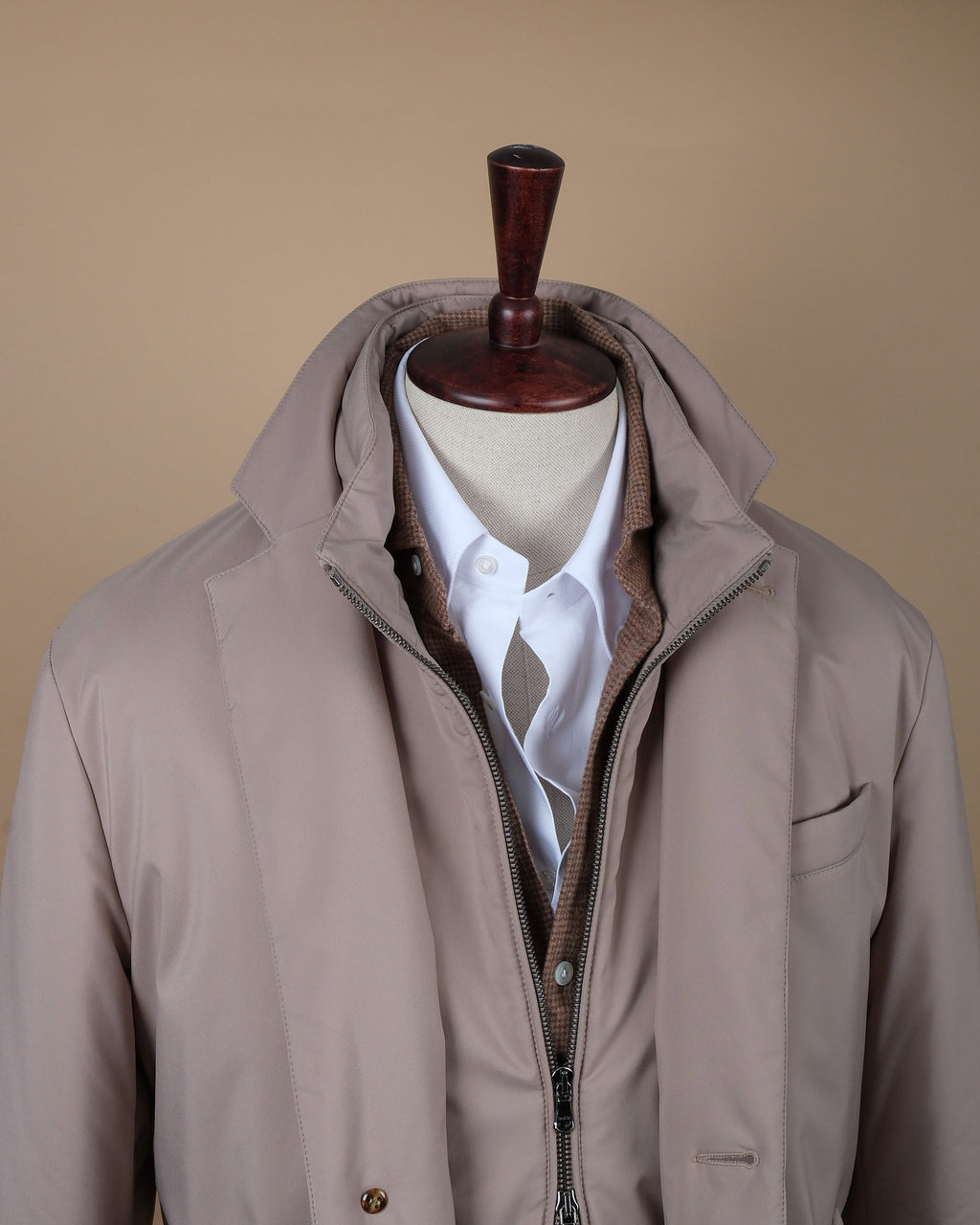 Stone Beige Padded Parka