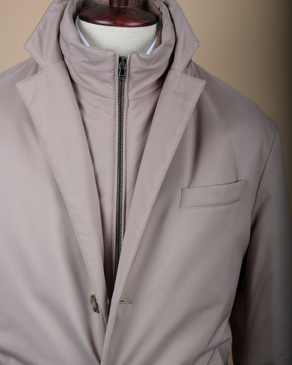 Stone Beige Padded Parka