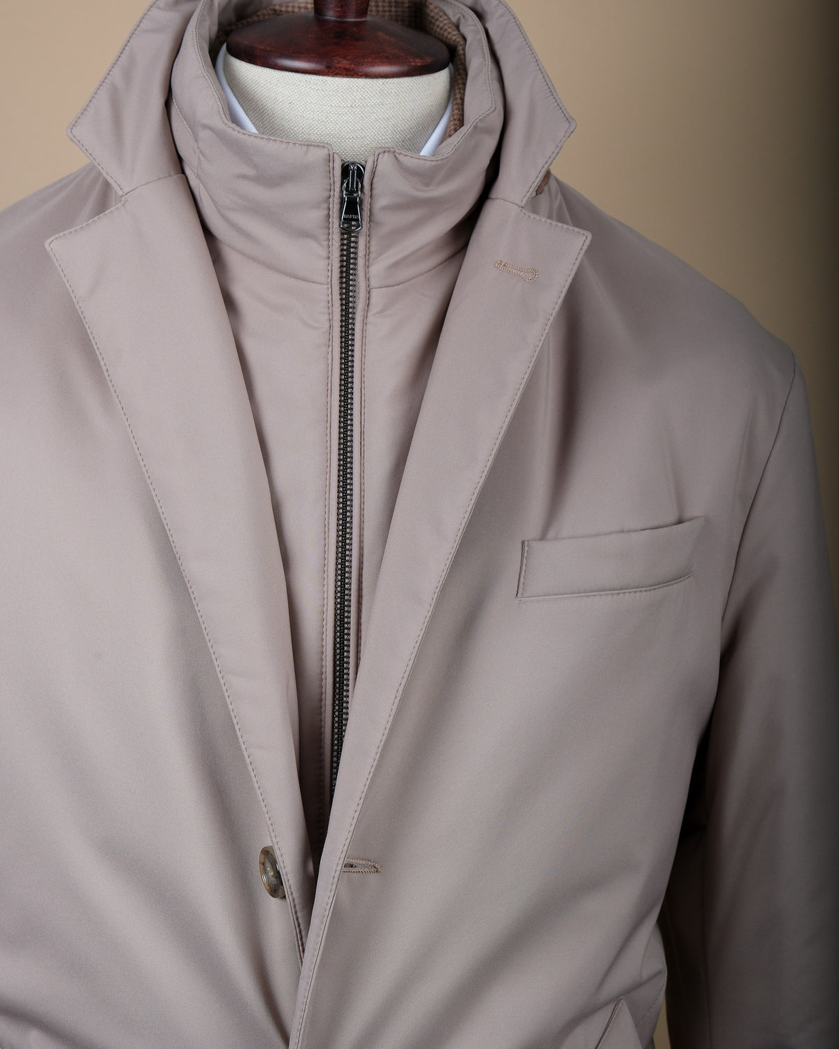 Stone Beige Padded Parka