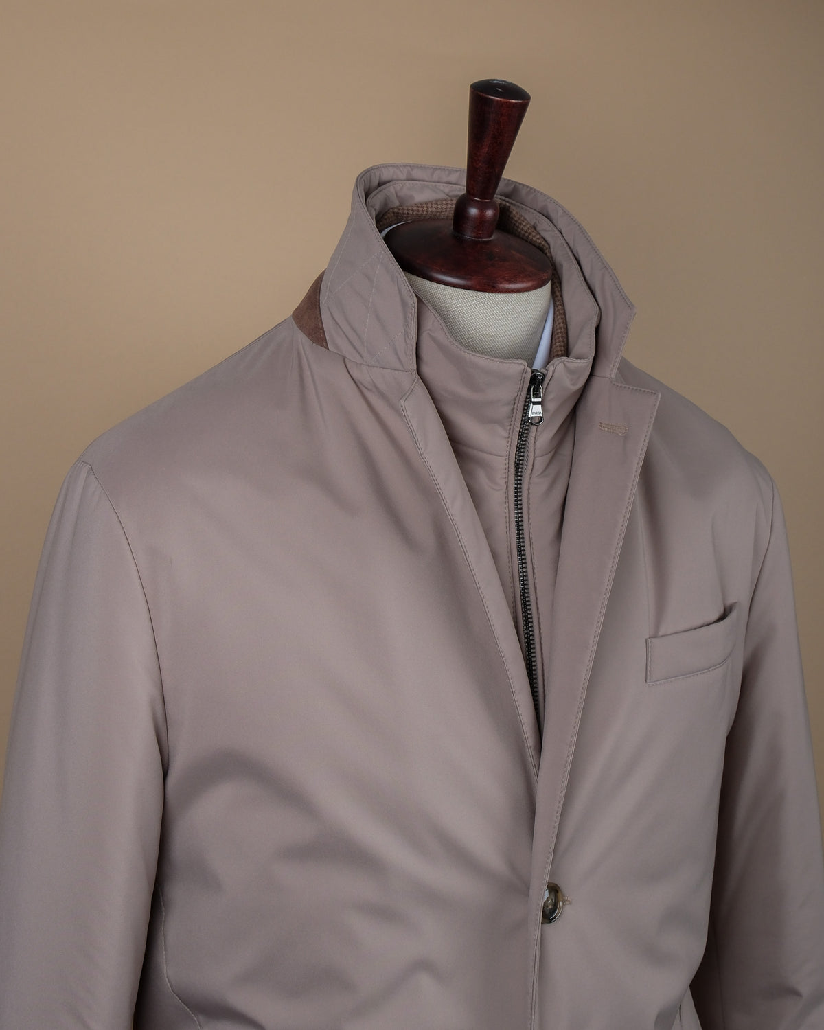 Stone Beige Padded Parka