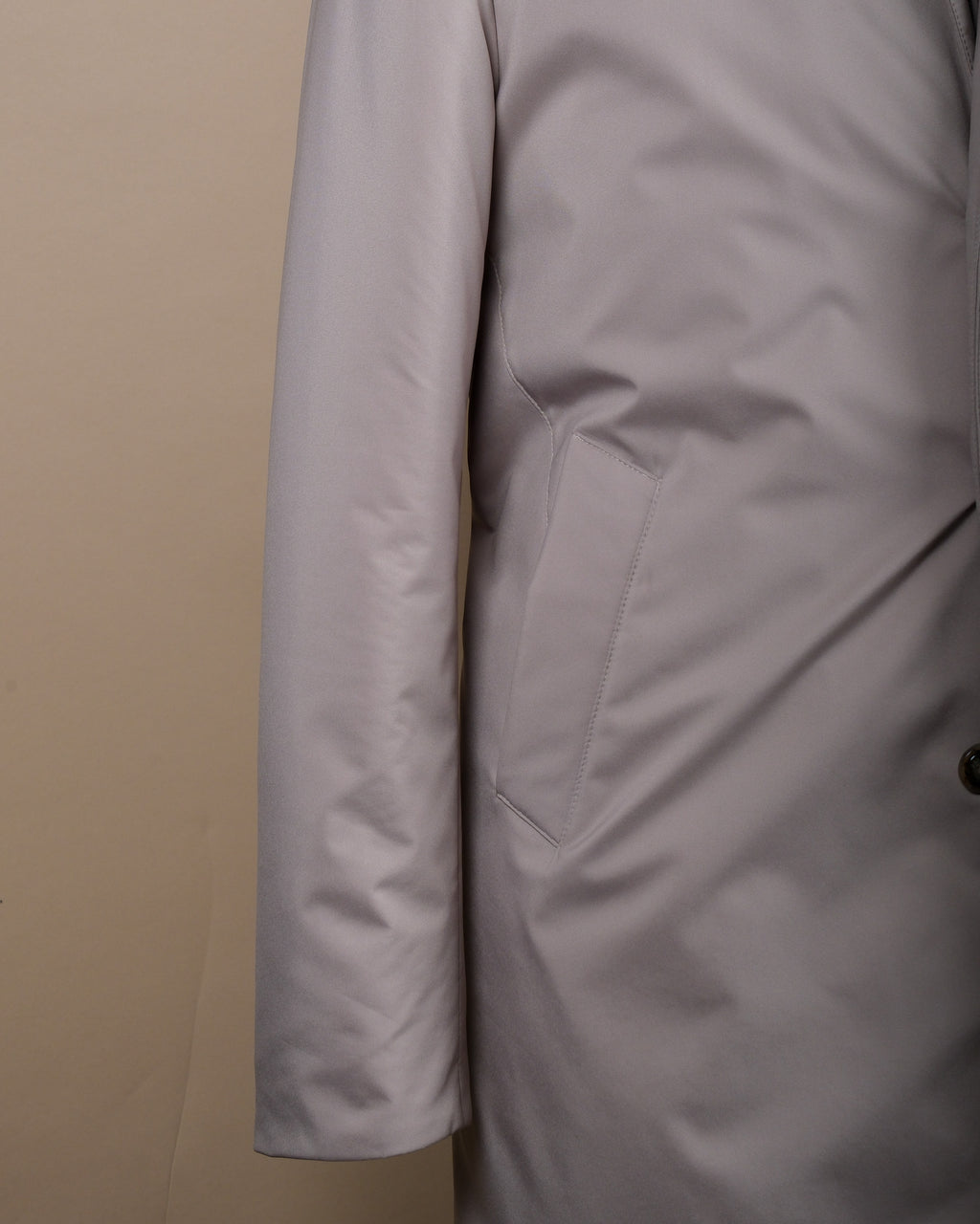 Stone Beige Padded Parka