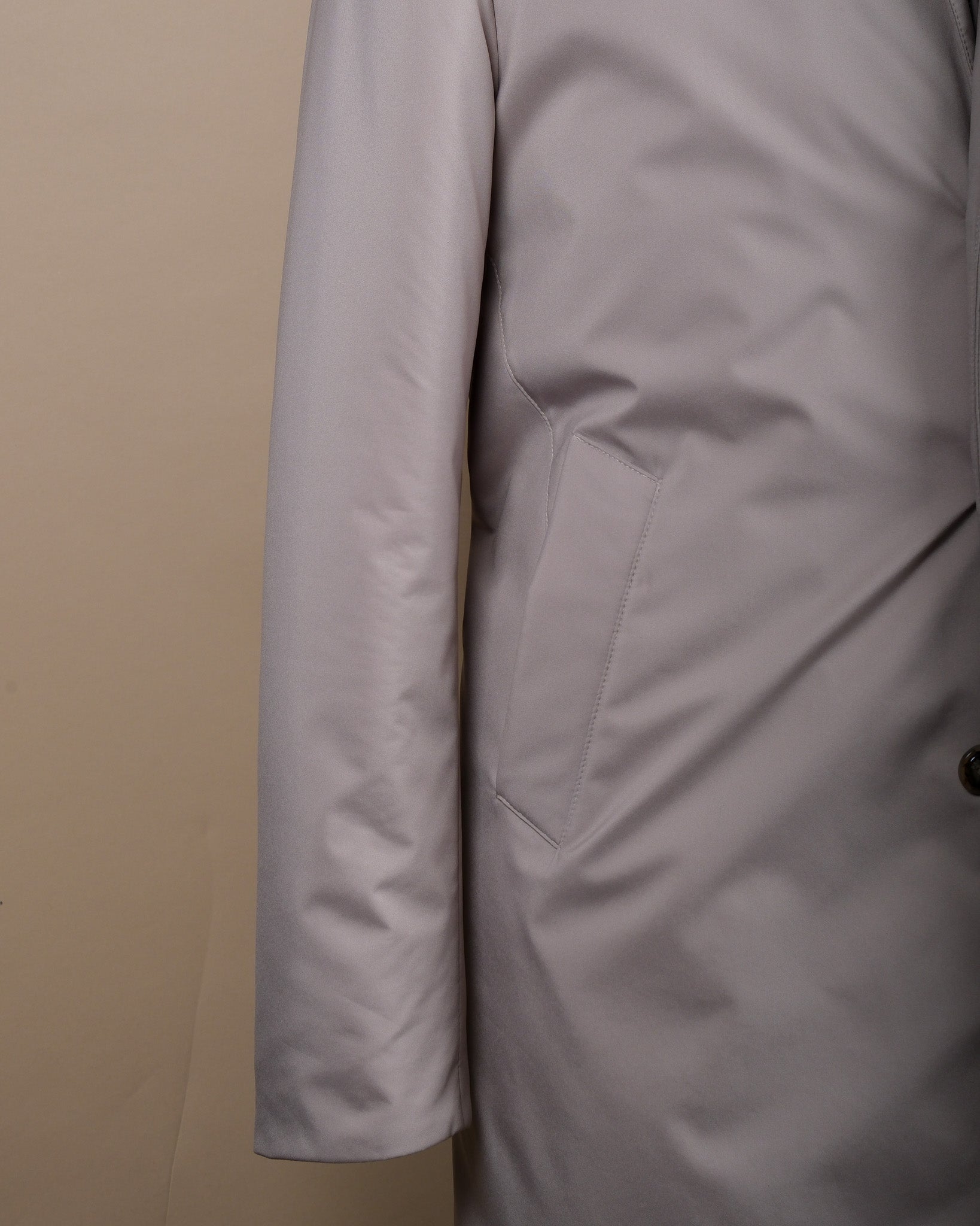 Stone Beige Padded Parka