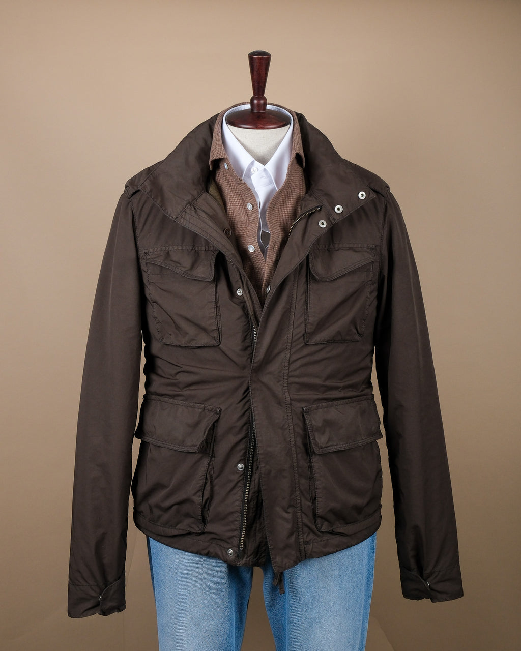 Dark Olive Nylon Lined Field Jacket