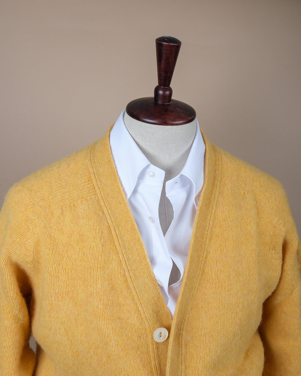 Yellow Brushed Lambswool Cardigan