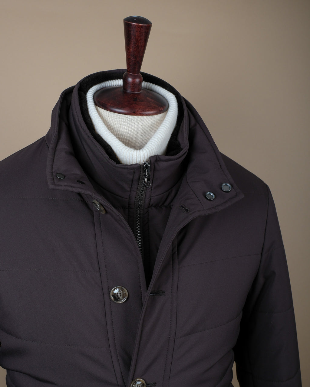 Matte Anthracite Panel Padded Parka