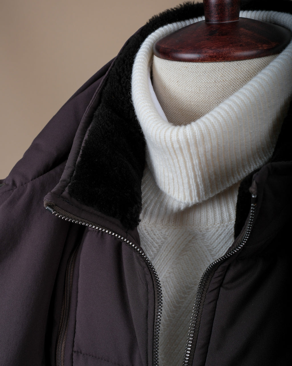 Matte Anthracite Panel Padded Parka