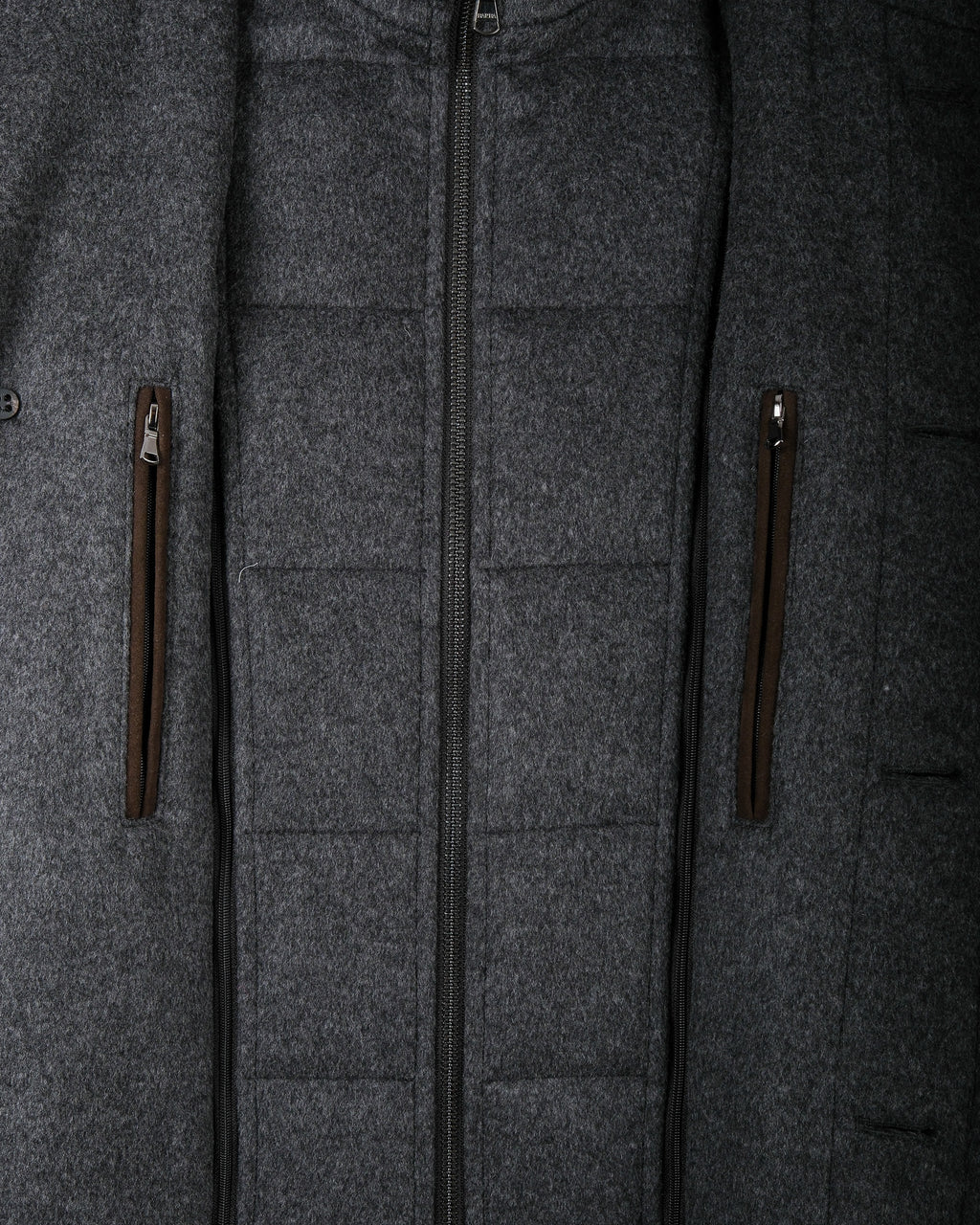 Dark Grey Virgin Wool & Cashmere Parka