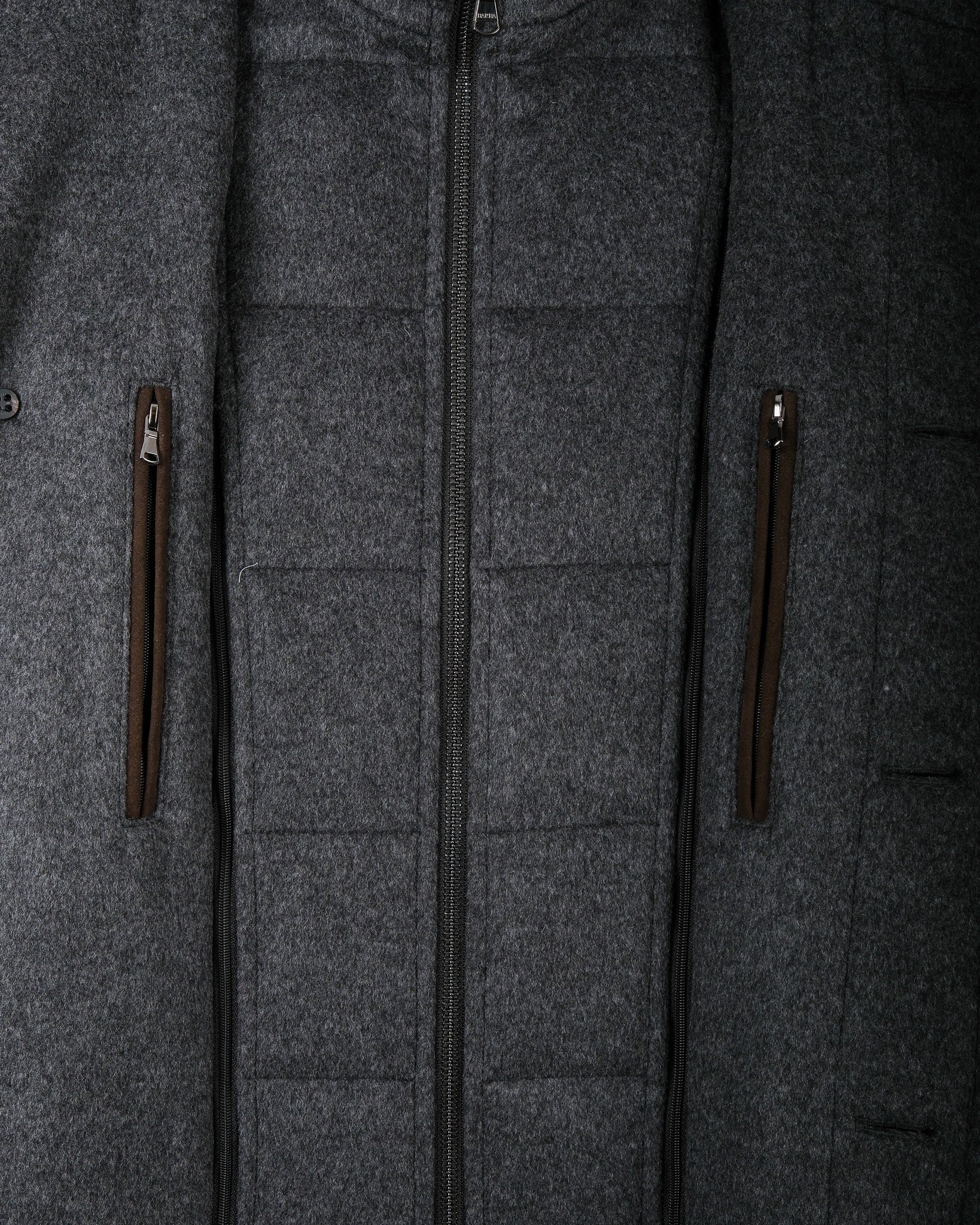 Dark Grey Virgin Wool & Cashmere Parka