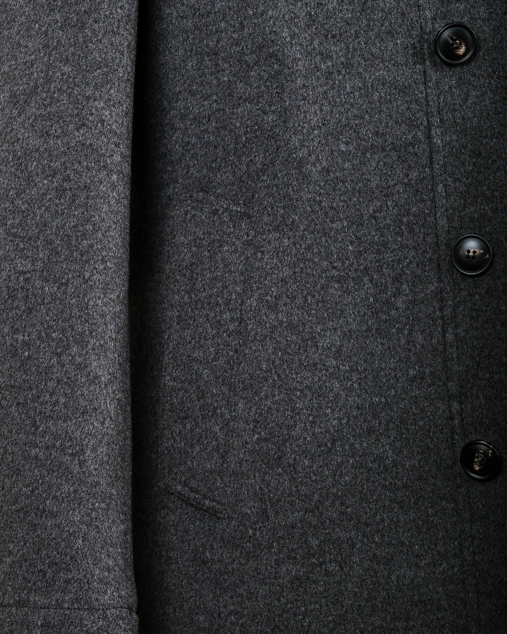 Dark Grey Virgin Wool & Cashmere Parka