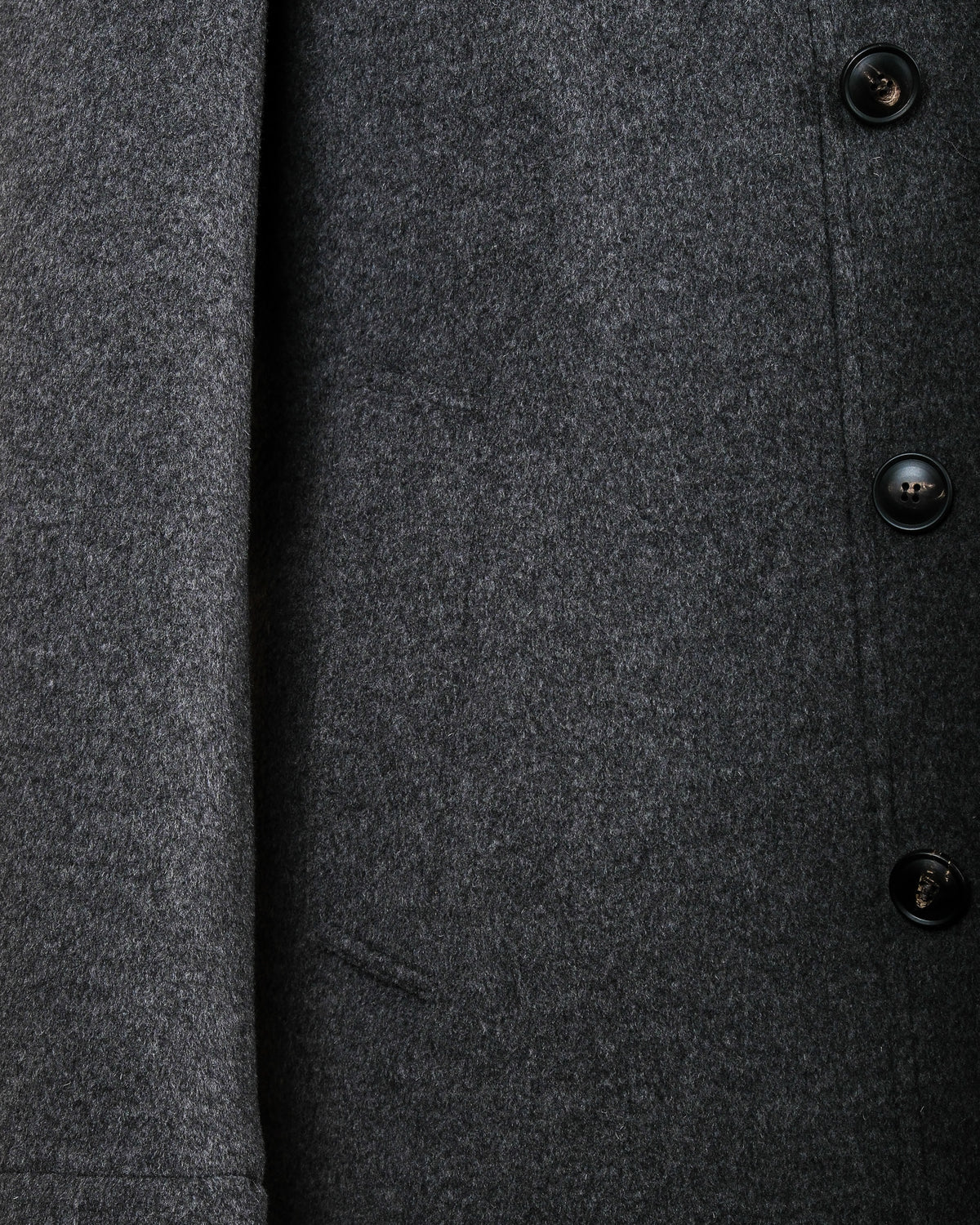 Dark Grey Virgin Wool & Cashmere Parka
