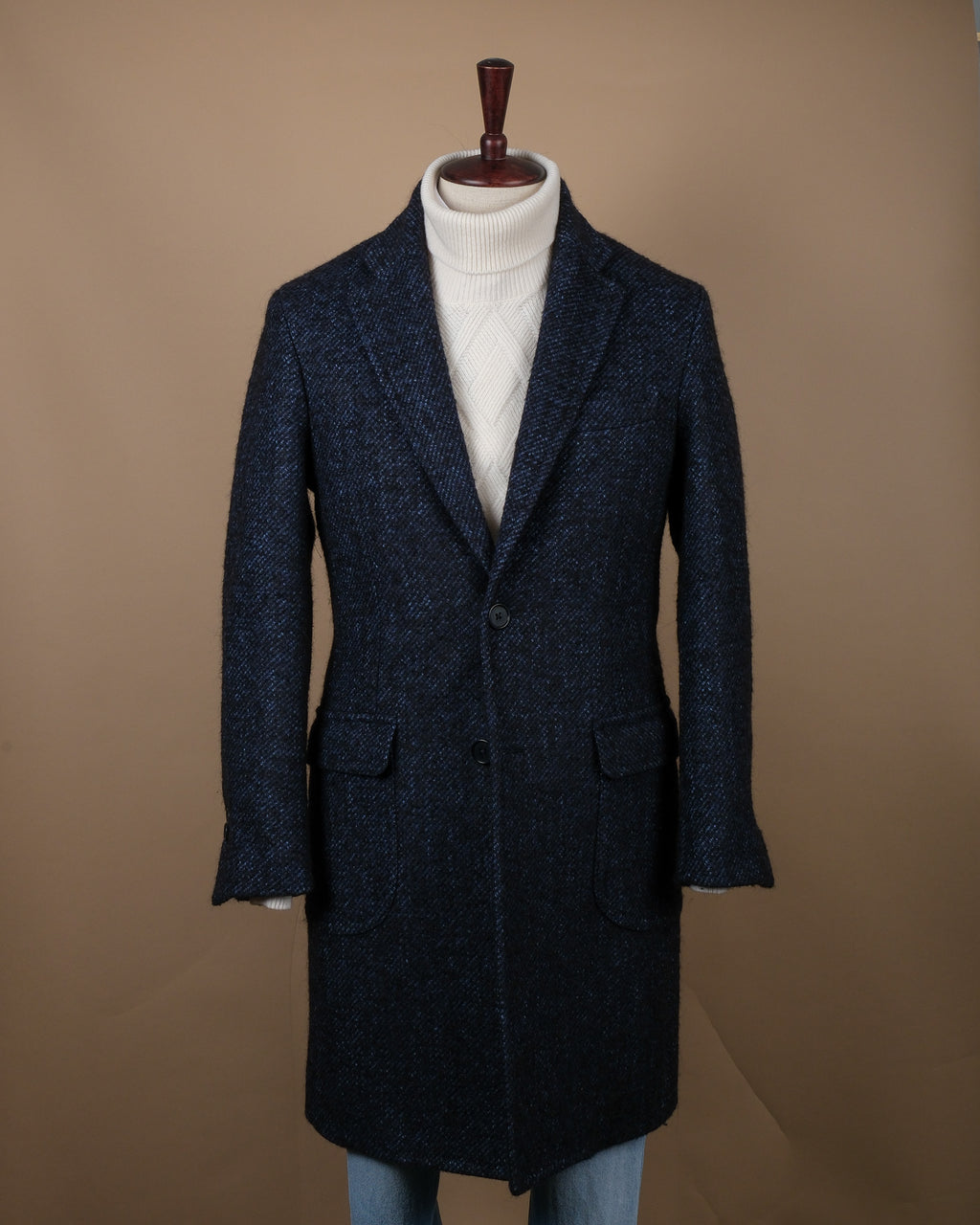 Navy Tweed Overcoat