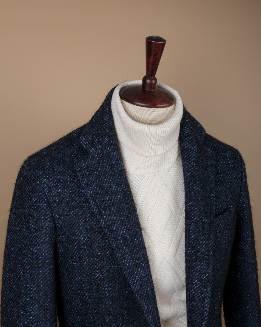 Navy Tweed Overcoat