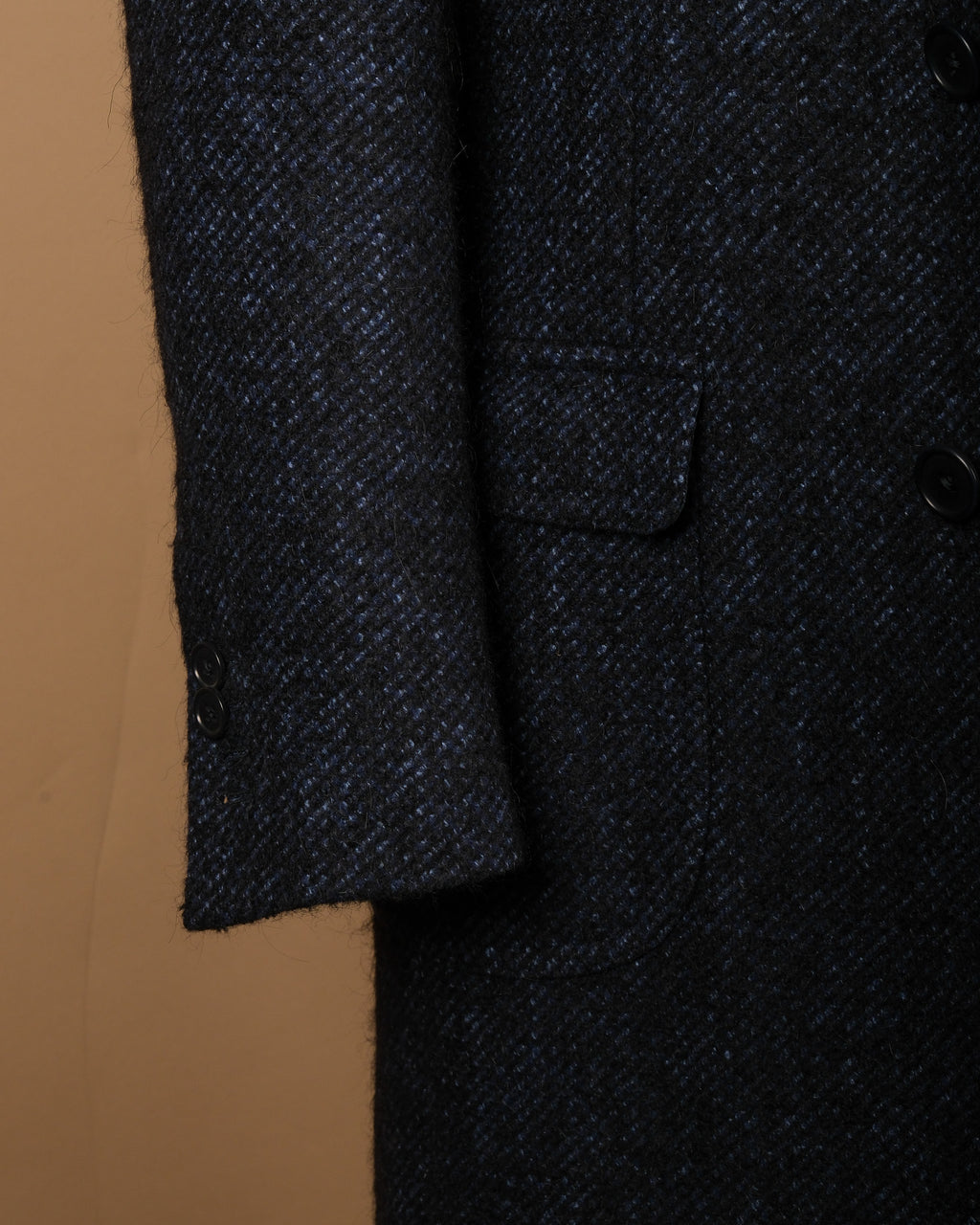 Navy Tweed Overcoat