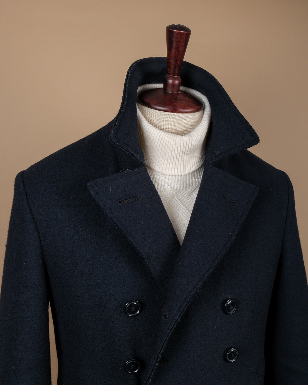 Navy Boiled Wool Peacoat
