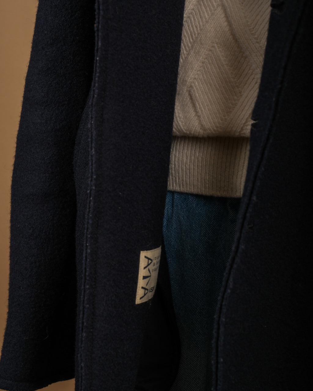Navy Boiled Wool Peacoat