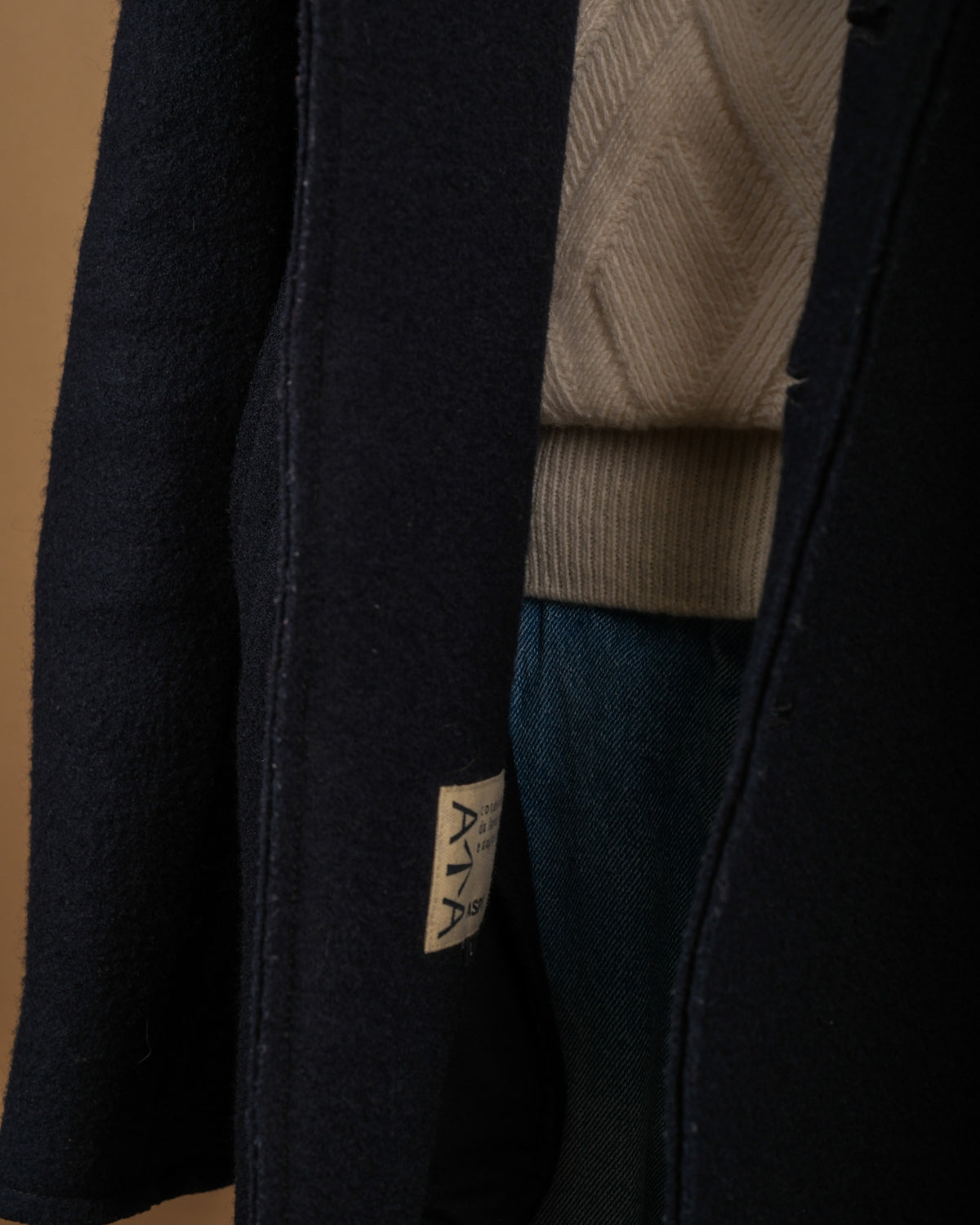 Navy Boiled Wool Peacoat
